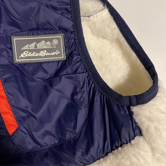 Eddie Bauer Vest Shearling Cream soft Fleece Hooded Outerwear Unisex New Size 5 - Picture 6 of 10